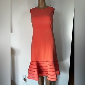 V12.     Calvin Klein women’s Sleeveless Coral Fit-and-Flare Dress size 6